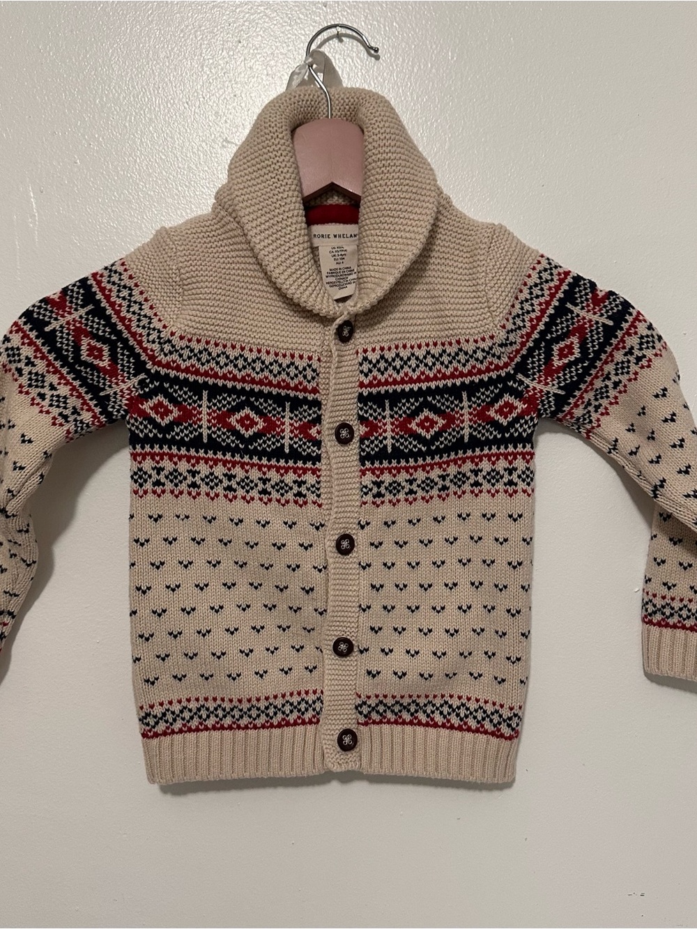 Rorie Whelan Boys Button up Fairaisle long sleeve cardigan